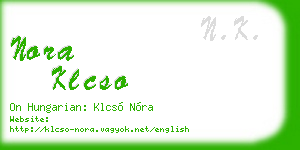 nora klcso business card